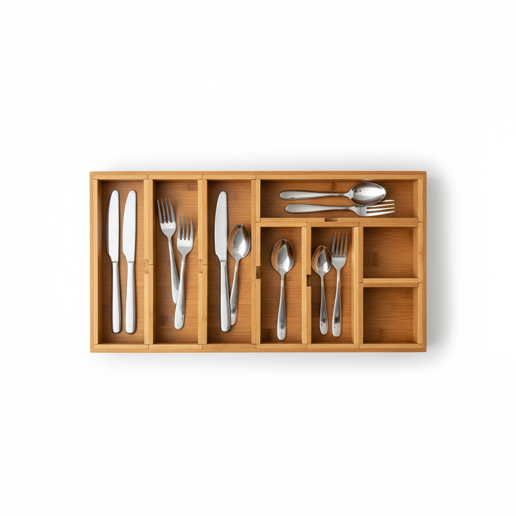 SpaceAid Bamboo Drawer Organizer